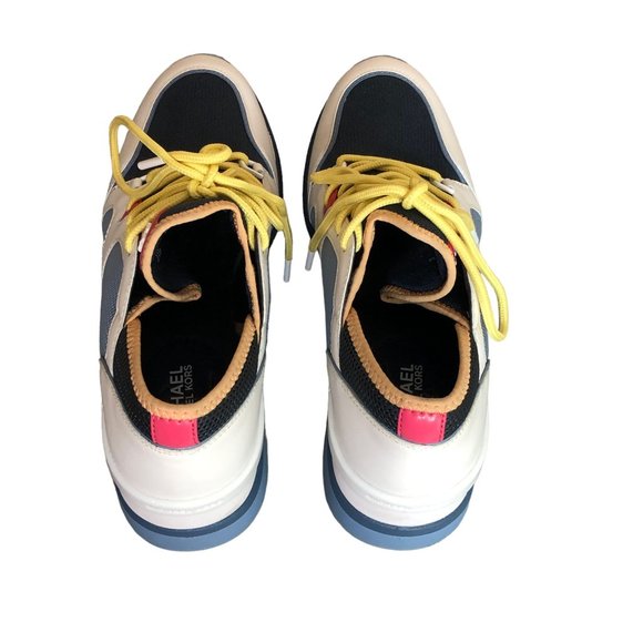 Michael Kors Wedge Trainer Womens 9M Blue White Sneakers Athletic Workout Shoes - Picture 13 of 16